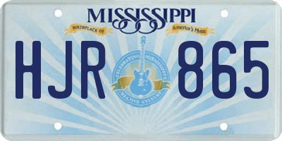 MS license plate HJR865