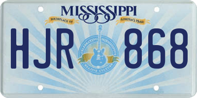 MS license plate HJR868