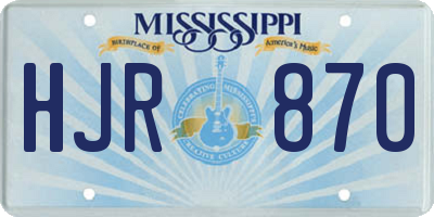 MS license plate HJR870