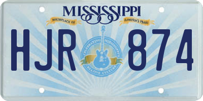 MS license plate HJR874