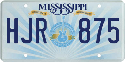 MS license plate HJR875