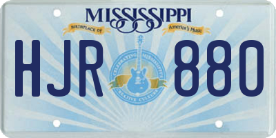 MS license plate HJR880