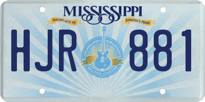 MS license plate HJR881