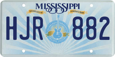 MS license plate HJR882