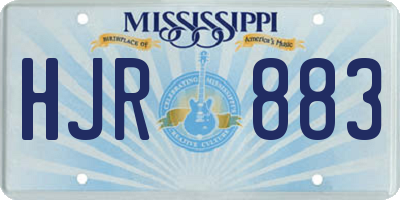 MS license plate HJR883