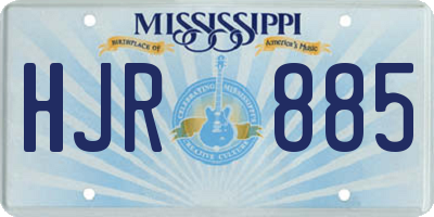 MS license plate HJR885