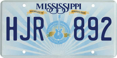 MS license plate HJR892
