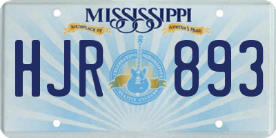 MS license plate HJR893