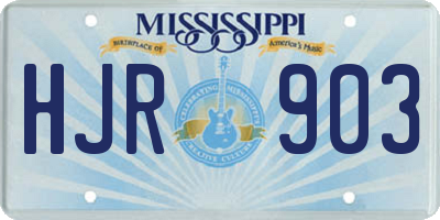 MS license plate HJR903