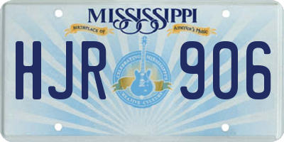 MS license plate HJR906