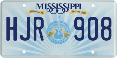 MS license plate HJR908
