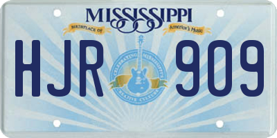 MS license plate HJR909