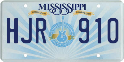 MS license plate HJR910