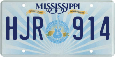 MS license plate HJR914