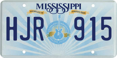 MS license plate HJR915