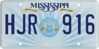 MS license plate HJR916