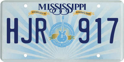 MS license plate HJR917