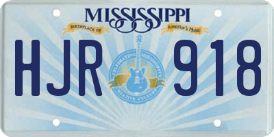 MS license plate HJR918