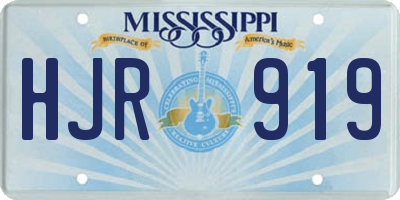 MS license plate HJR919