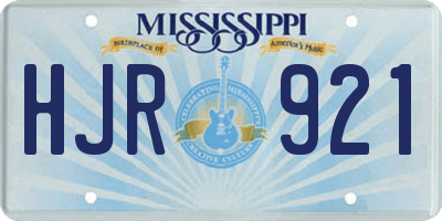 MS license plate HJR921