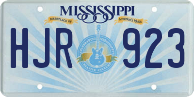 MS license plate HJR923