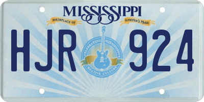 MS license plate HJR924