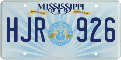 MS license plate HJR926