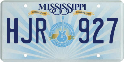 MS license plate HJR927