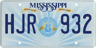 MS license plate HJR932