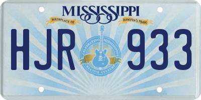MS license plate HJR933