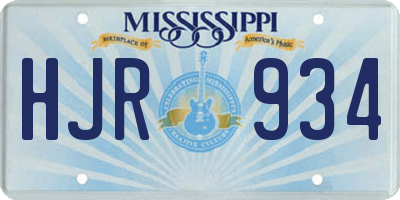 MS license plate HJR934