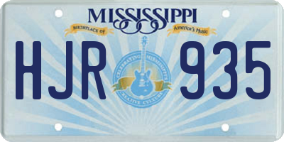 MS license plate HJR935