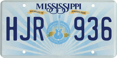 MS license plate HJR936