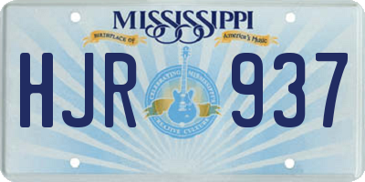 MS license plate HJR937