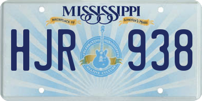 MS license plate HJR938