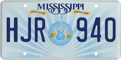 MS license plate HJR940