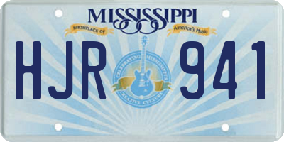 MS license plate HJR941