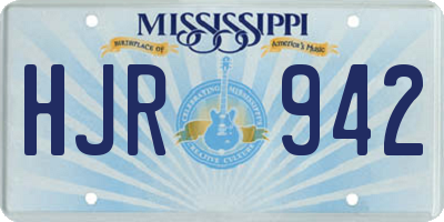 MS license plate HJR942