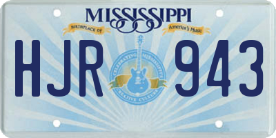 MS license plate HJR943