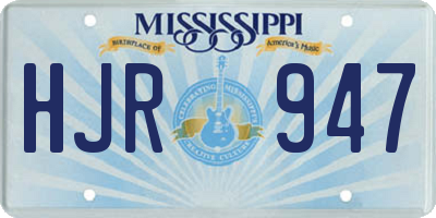 MS license plate HJR947