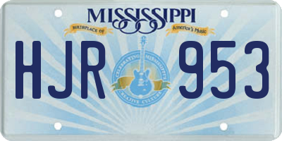 MS license plate HJR953