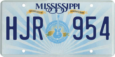 MS license plate HJR954