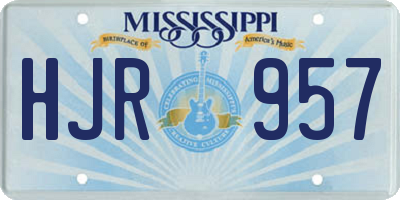 MS license plate HJR957