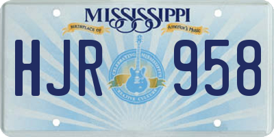 MS license plate HJR958