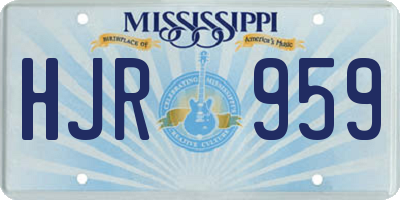 MS license plate HJR959
