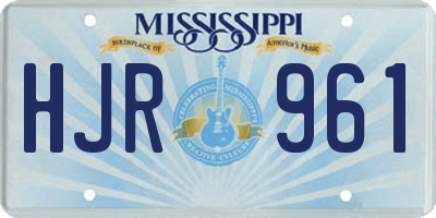 MS license plate HJR961