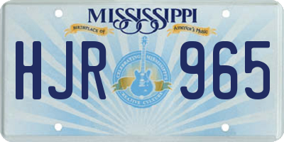 MS license plate HJR965