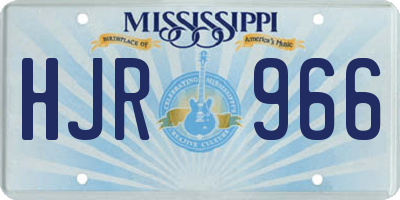 MS license plate HJR966