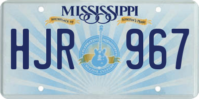 MS license plate HJR967