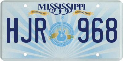 MS license plate HJR968
